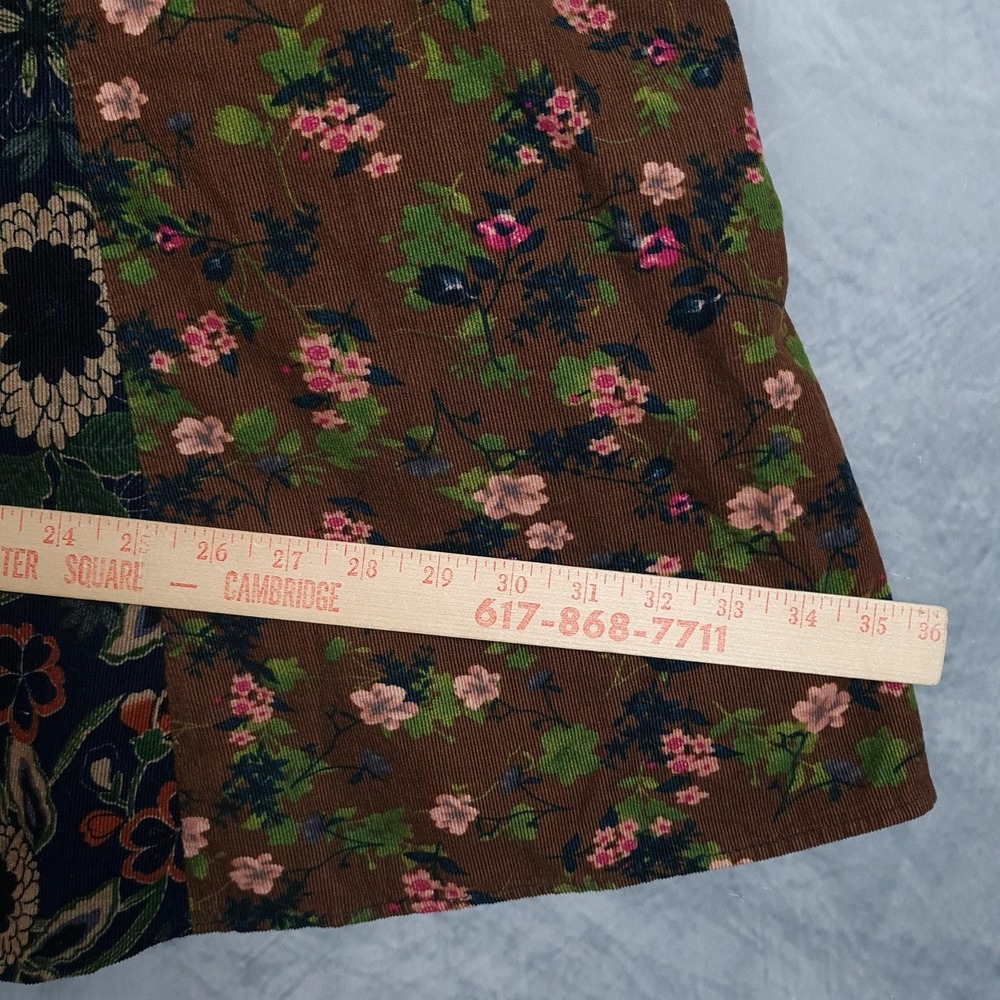 Natural Life Skirt Womens XS Multicolor Floral Corduroy Patchwork Maxi Peasant - Picture 11 of 16